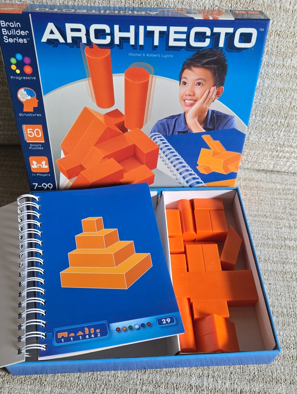 Architect Orange Kids Building Puzzle Set with Guide Book